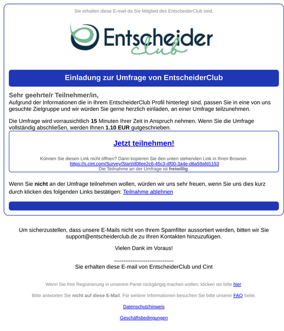 1.10 EUR für Ihre Meinung - 6655524