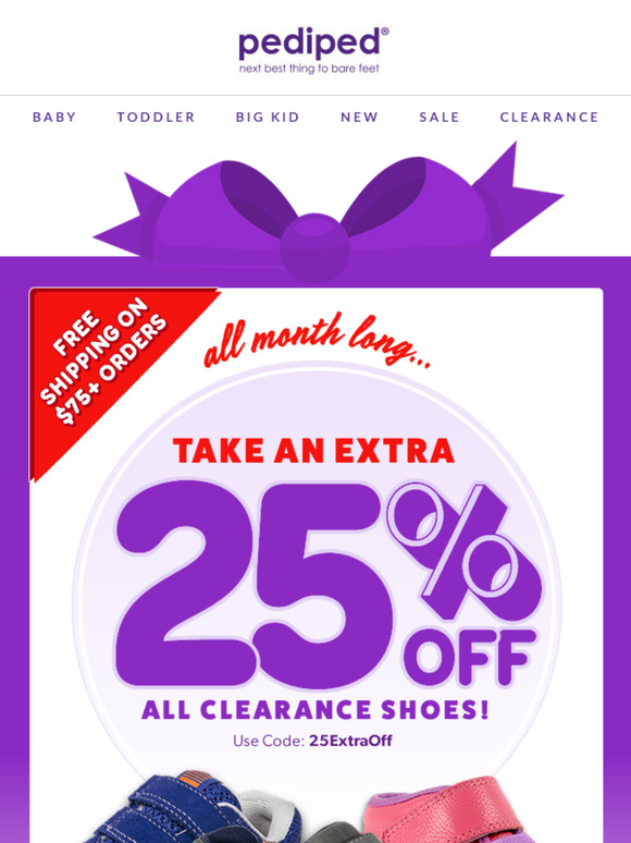 Extra 25% off All Clearance Shoes!