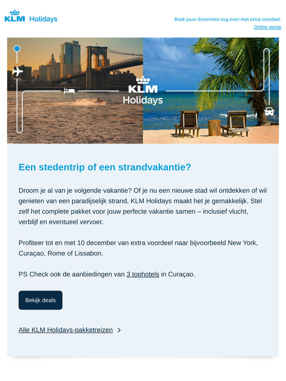 Droomvakanties nog t/m 10 december extra scherp geprijsd!