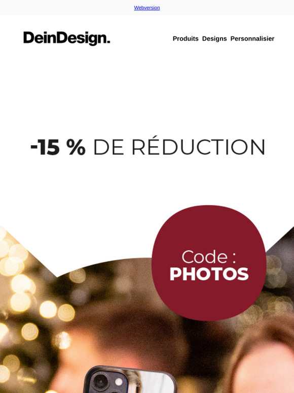 Seulement aujourd'hui : 15% de réduction sur votre coque de téléphone personnalisée avec photo !