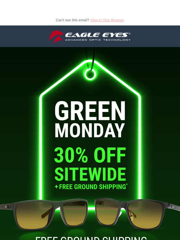 🟢 Save Big on Green Monday with Free Ground Shipping* 🟢