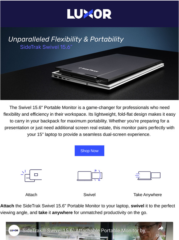 Take Your Office Anywhere with the Expansive Swivel 15.6"