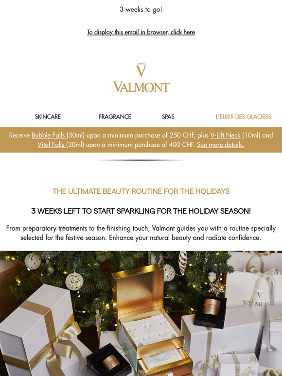 Get set for your best-ever holiday season with Valmont skincare
