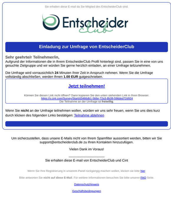 1.00 EUR für Ihre Meinung - 6688332