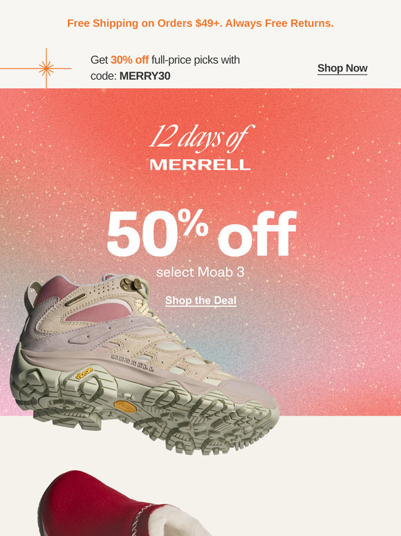 Merrell online coupons online