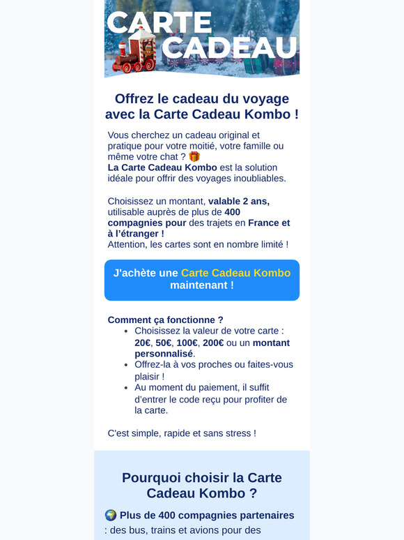 La Carte Cadeau Kombo : offrez le monde en cadeau 🎁🌍