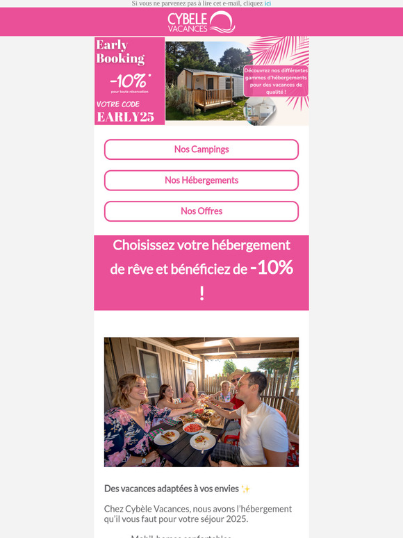 - 10% sur l'hébergement de votre choix !