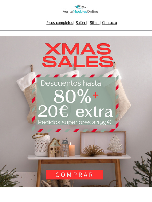 🎄✨ ¡Navidad con estilo! Hasta 80% de descuento + 20 € EXTRA para transformar tu hogar. 🎁