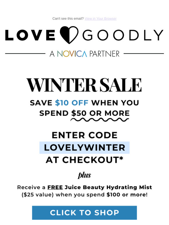 It's a Winter Sale ❄️ Save $10 off when you spend $50 or more