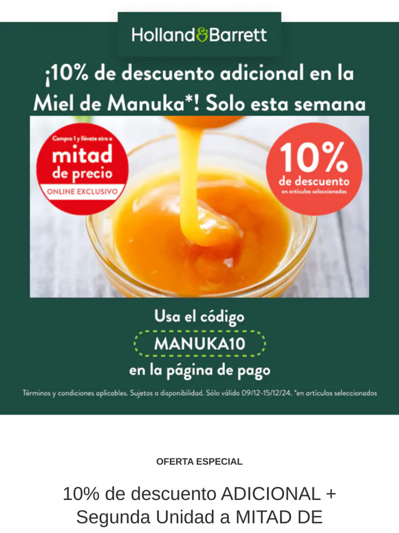 -10% ADICIONAL en la Miel de Manuka de Nueva Zelanda
