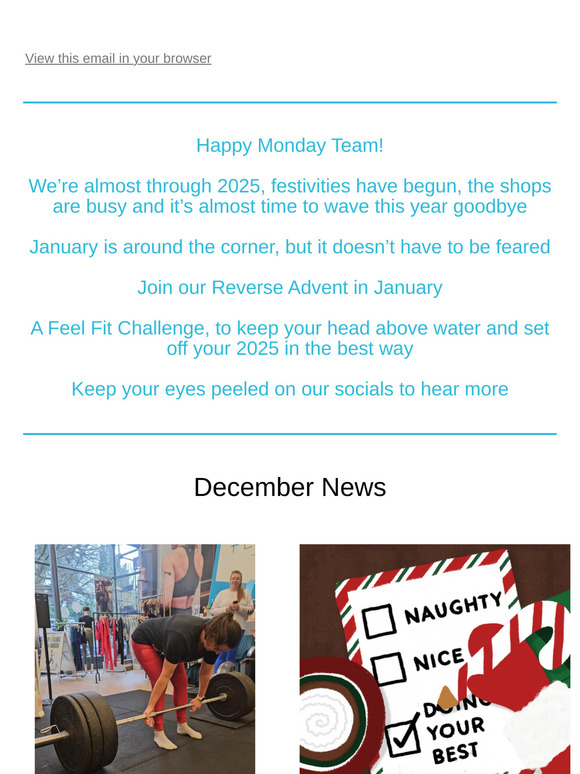 A Feel Fit Advent in JANUARY??