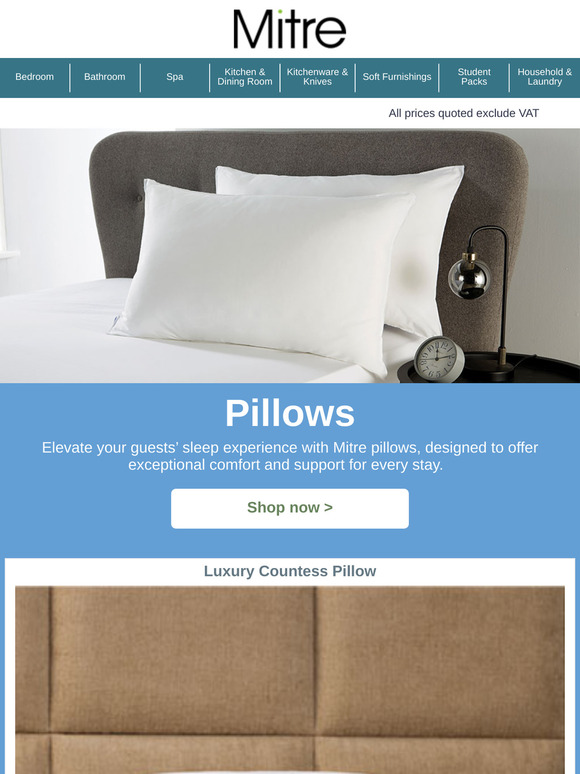 Enhance comfort with luxurious Mitre pillows