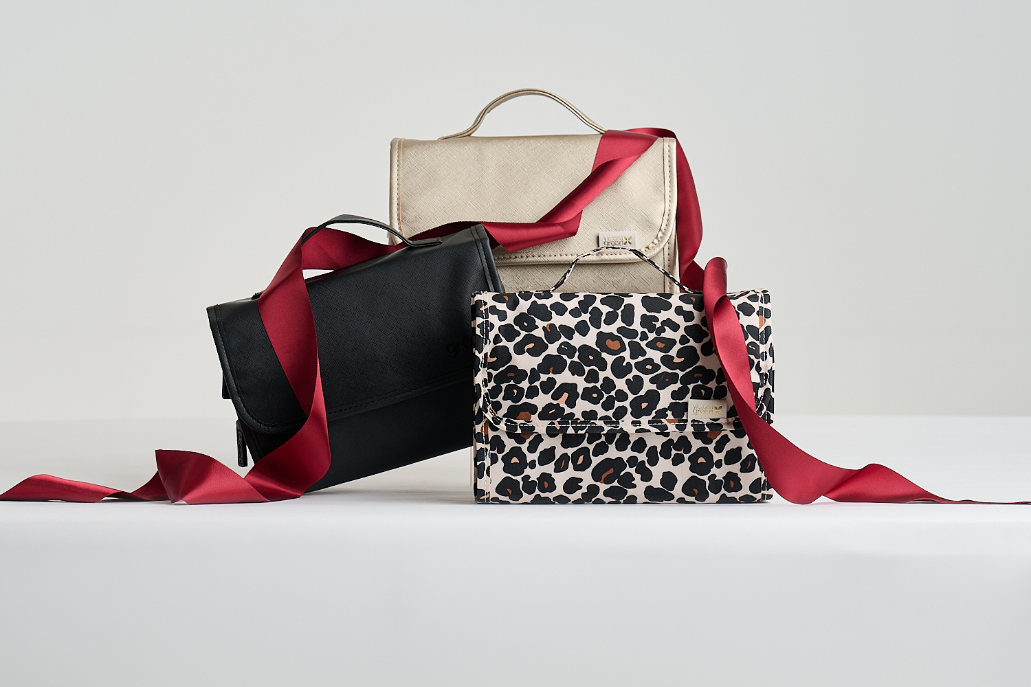 Three hanging wash bags for Christmas gifts