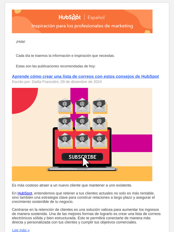 Aprende cómo crear una lista de correos con estos consejos de HubSpot