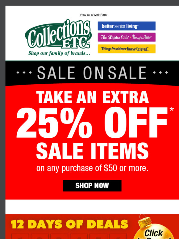 Collections Etc. Stack Your Savings with SALE ON SALE Milled