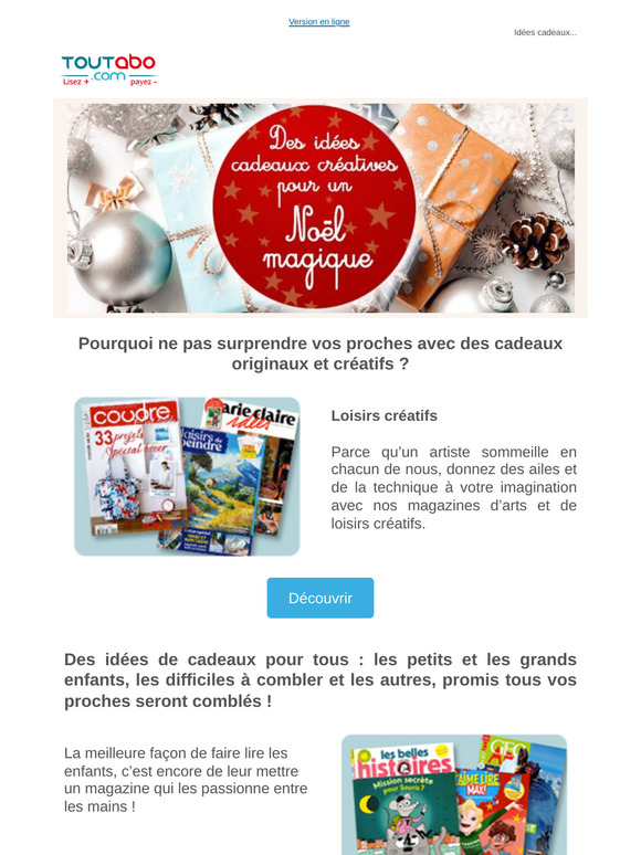 Des cadeaux créatifs pour un Noël magique