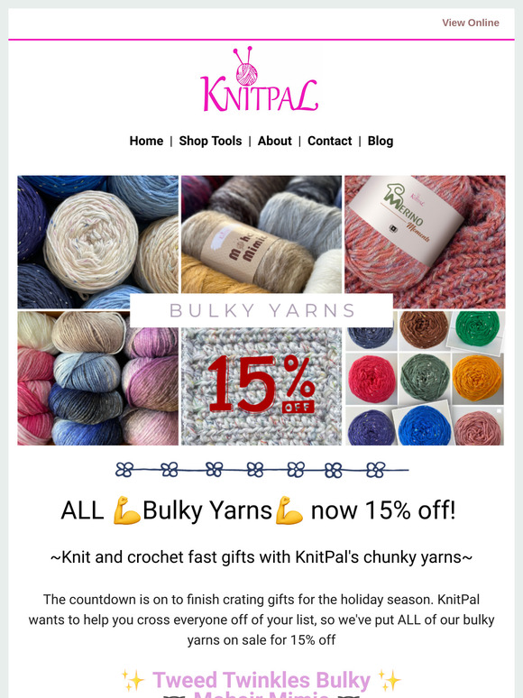 Craft Quick Gifts with 15% off Bulky Yarns