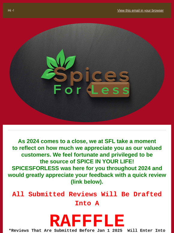 ENTER OUR END OF YEAR RAFFLE!+Show Appreciation to SFL for 2024!