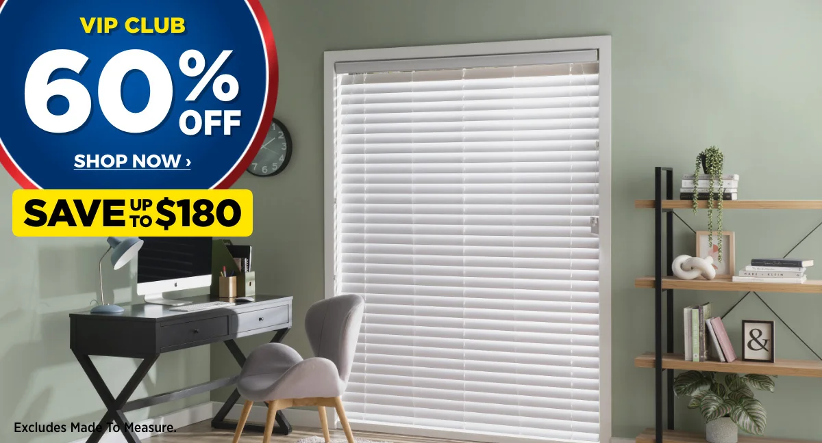 VIP 60% Off 63mm Faux Wood Venetians