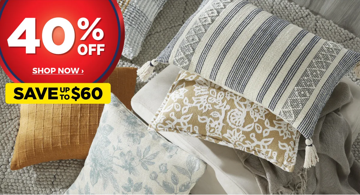 40% Off ALL Cushions, Chair Pads, Throws, Cushion Covers & Bean Bag Covers