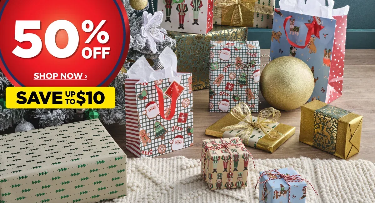 50% Off ALL JOLLY & JOY Gift Bags And Wraps