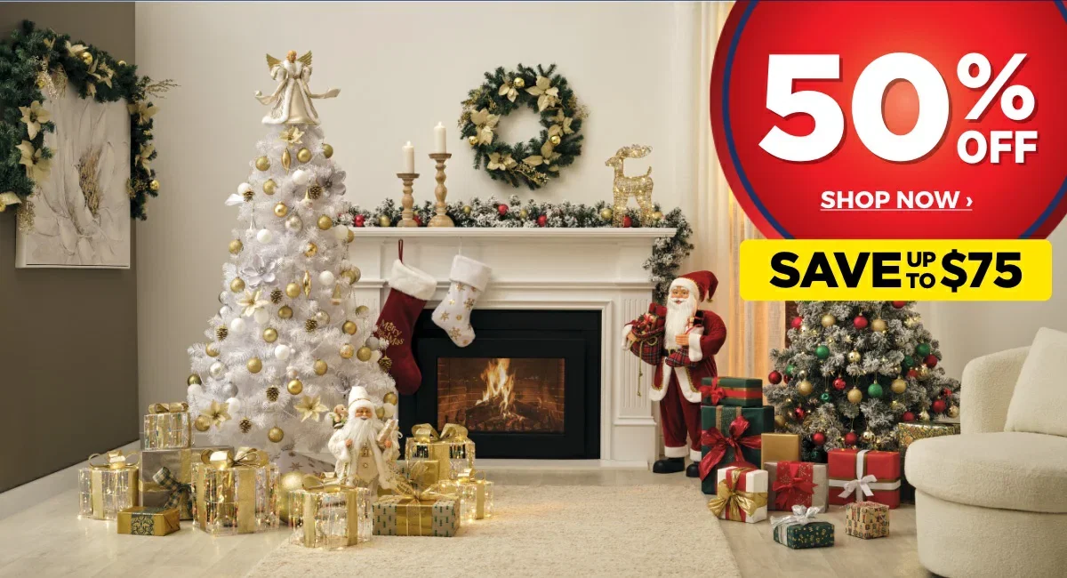 50% Off ALL JOLLY & JOY Trees And Decorations