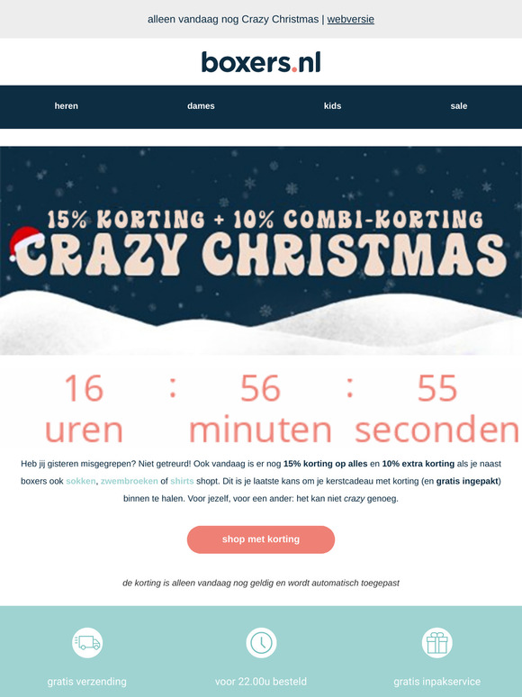 -15% op alles + 10% combi-korting 🎅🏼