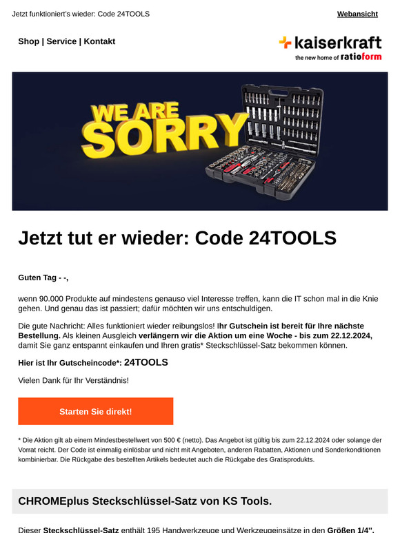 Sorry: Unser IT-System war nicht so bereit wie Sie