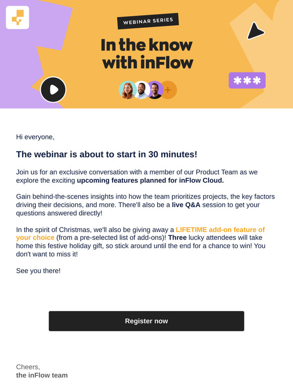 STARTING SOON | inFlow Webinar: Roadmap discussions & Live Q&A