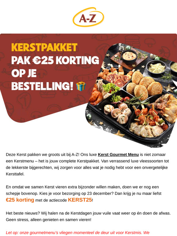 Jouw Kerstpakket van A-Z: €25 korting + stressvrij gourmetten! 🎁