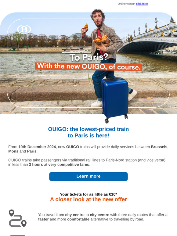 Brussels-Paris for as little as €10? It's possible with OUIGO!