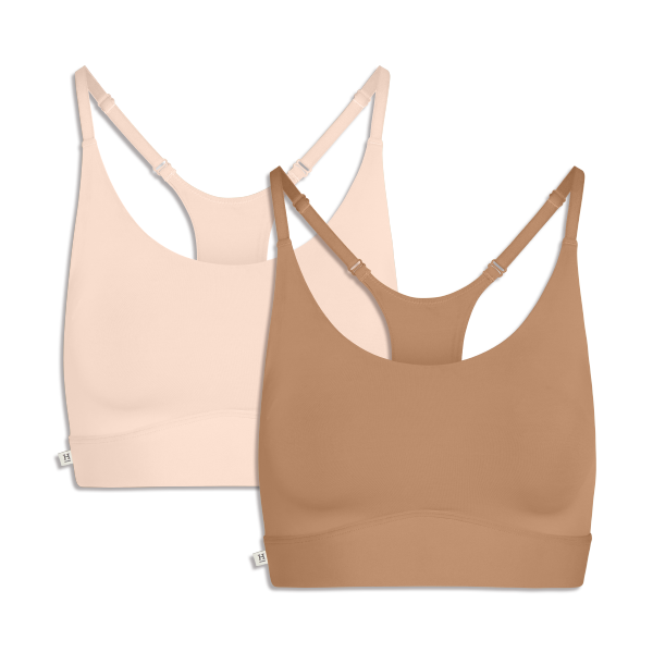 Bliss Racerback Bralette - Beige & Rose