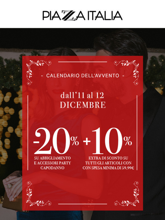 ✨ SOLO ONLINE: EXTRA 10% su ordini a partire da 59,99€ e 20% DI SCONTO sui look per le FESTE 🎉