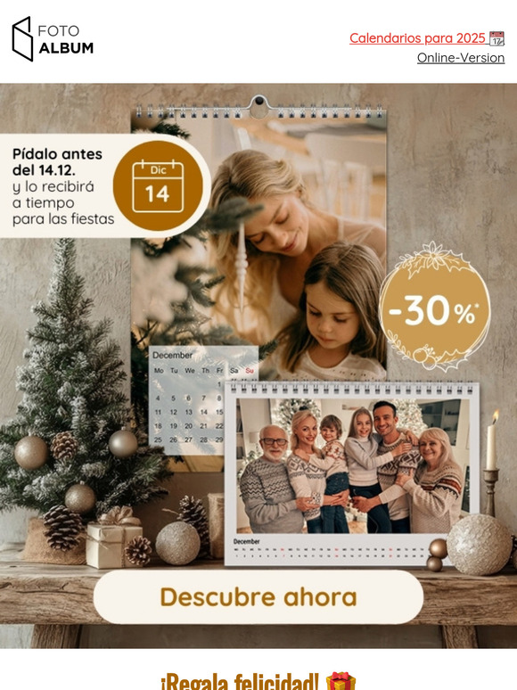 Tu fotocalendario personal para Navidad 🎁