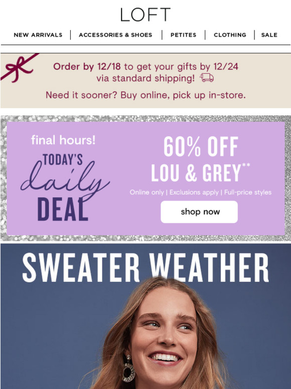 FINAL HOURS: 60% off Lou & Grey