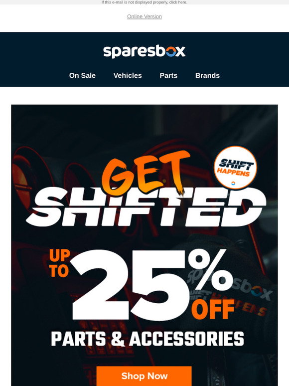 Get Shifted: Up To 25% Off Parts & Accessories