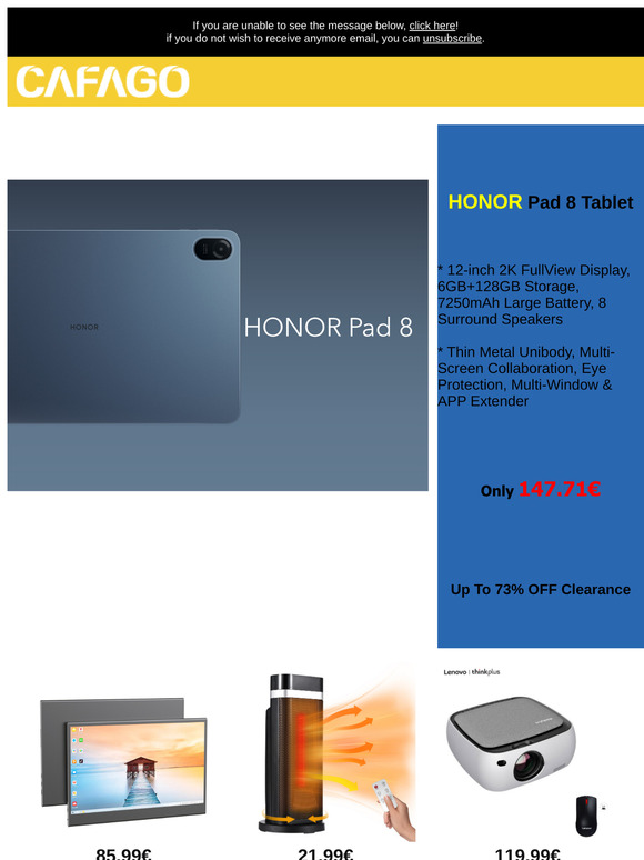 Snag the HONOR Pad 8 Tablet for just 14?.00€! Hurry, while stocks last!