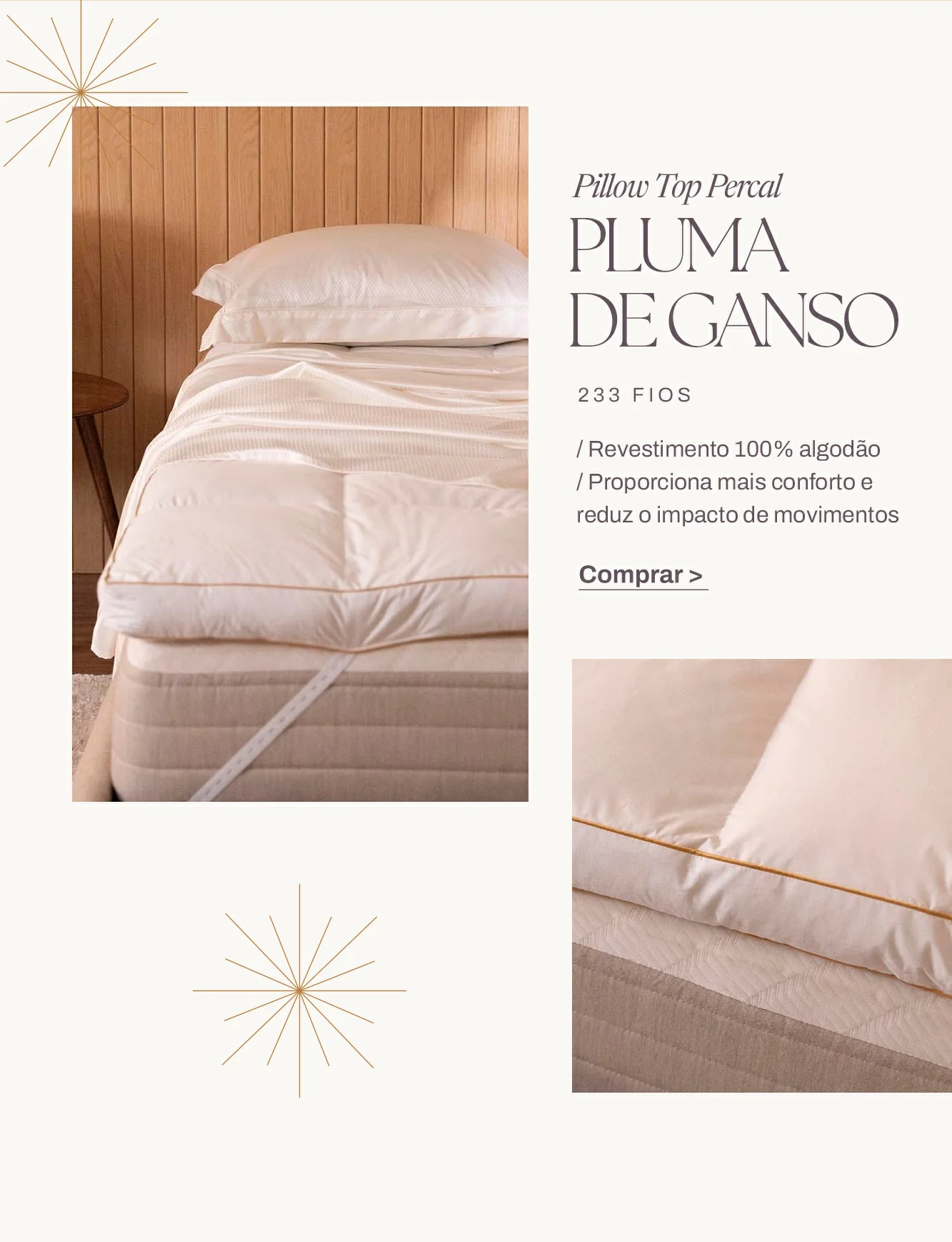Pillow Top Percal Pluma de Ganso
