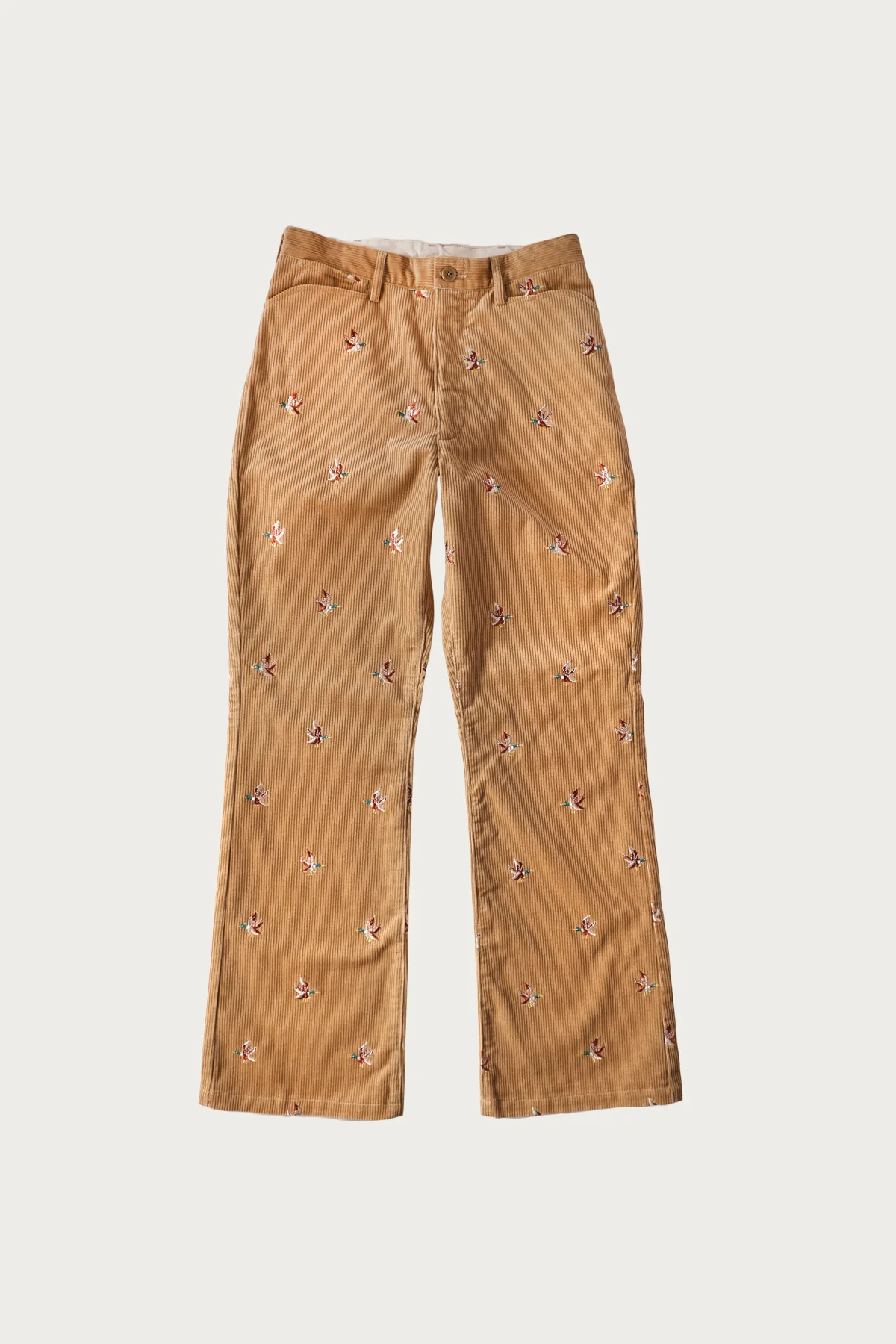 Image of 8W Corduroy Embroidered Duck FRISKO Pants - Beige