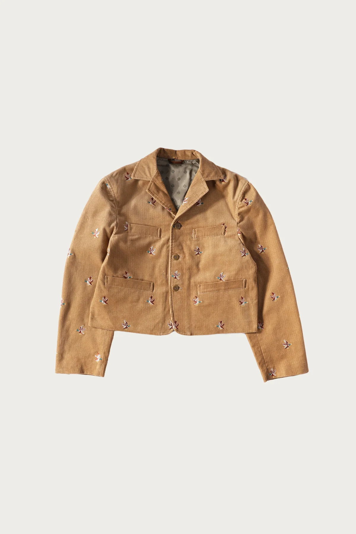 Image of 8W Corduroy Embroidered Duck BUBBA-SAWYER JKT - Beige