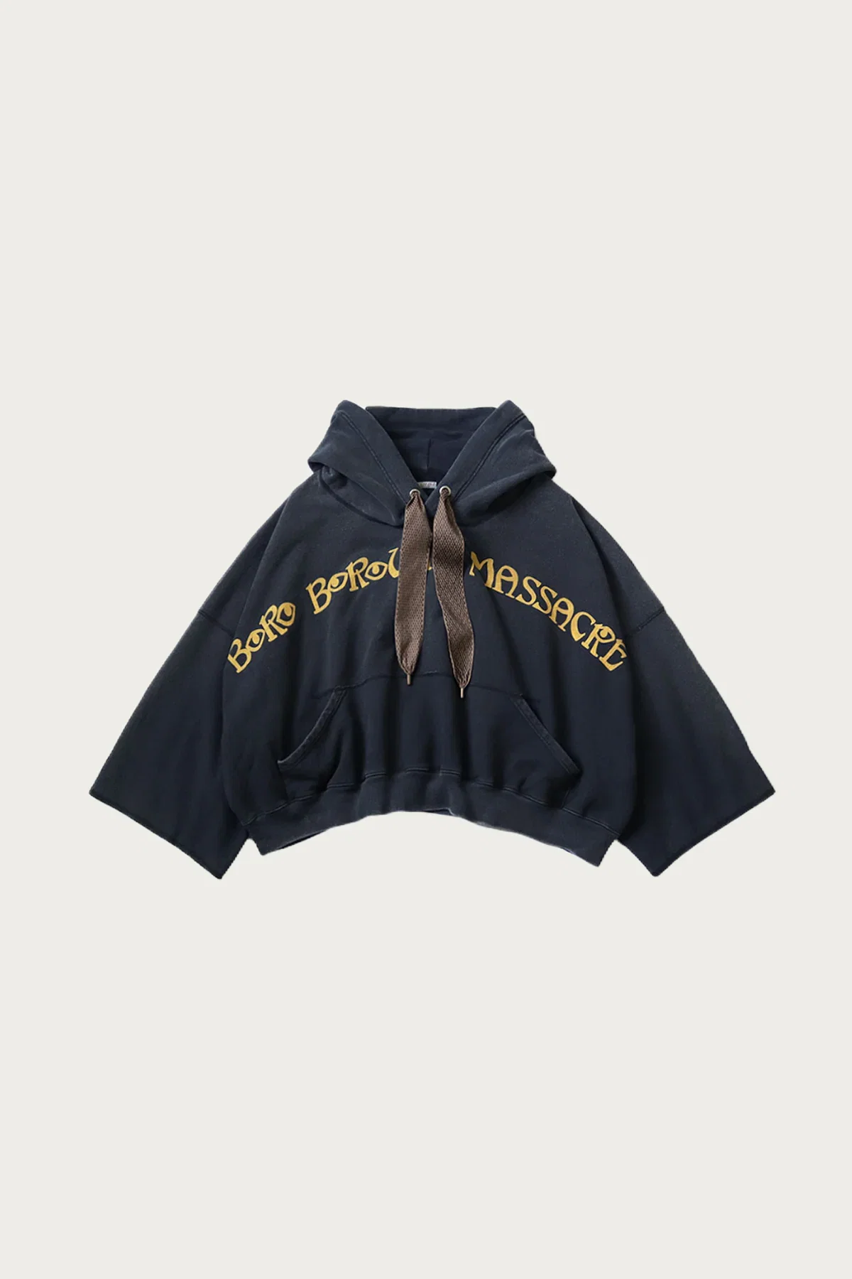 Image of SWT Knit DEVIL Hoodie (BORO BOROUGH MASSACRE)S-font - Black