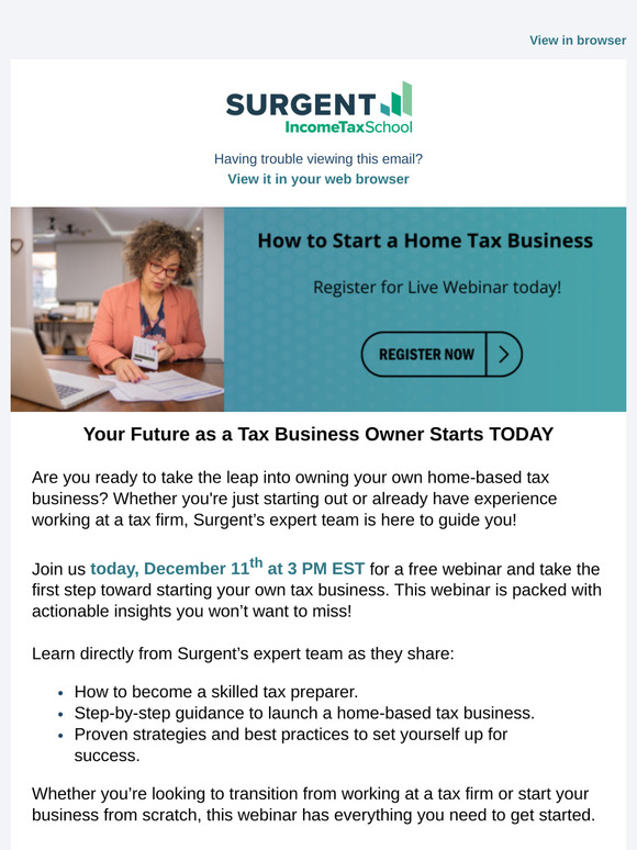 Don’t Miss Out: Your Tax Business Journey Starts at 3 PM!