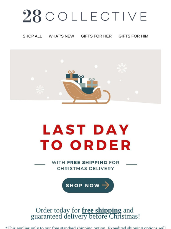 Last Chance! Order Today for Free Shipping by Christmas!