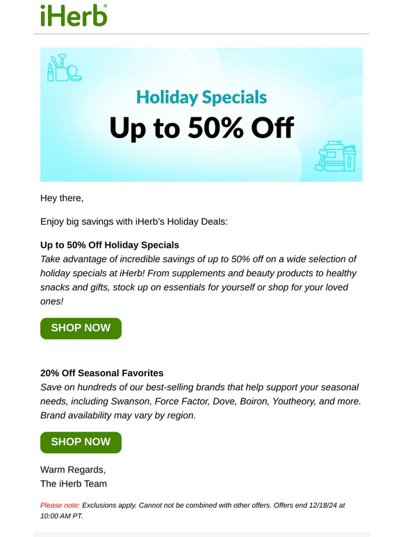 🎁 Up to 50% Off Holiday Specials and More