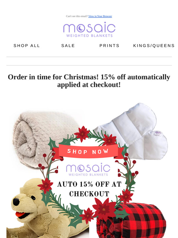 15% OFF all products: Going on NOW!