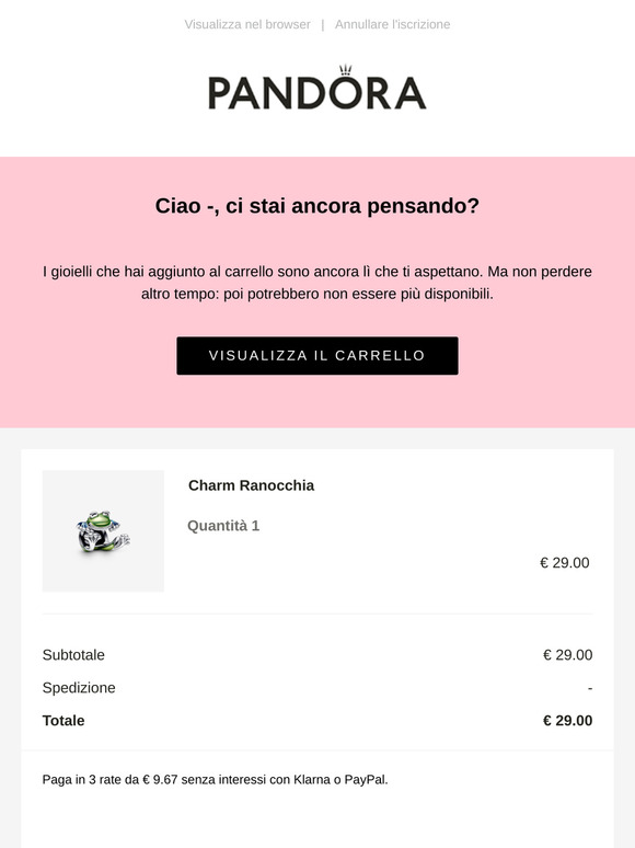 —, hai dimenticato dei gioielli nel tuo carrello