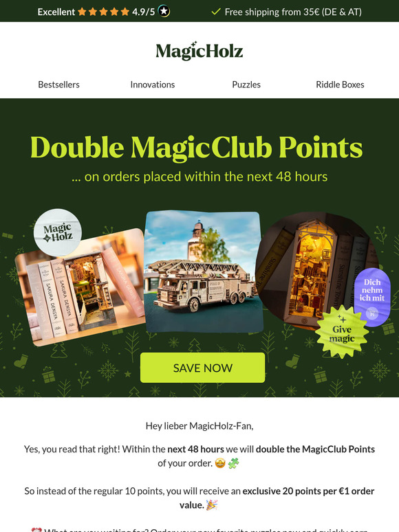 ⏰ FOR 48 HOURS ONLY: Double MagicClub points 😍