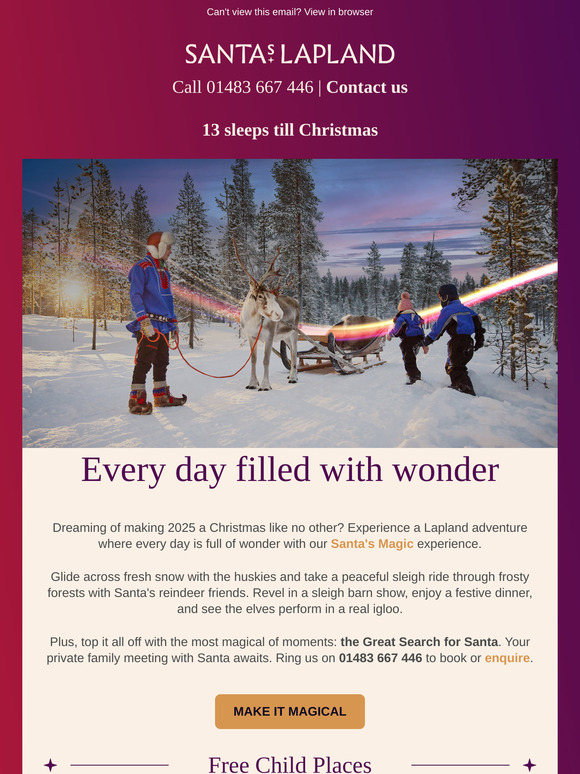 Experience the magic of Santa's Lapland 🎅✨