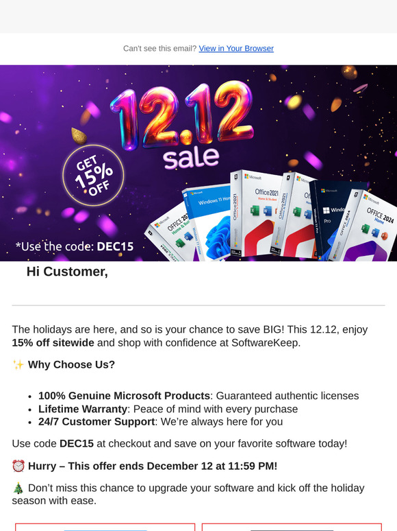 🎉 Big Deals Await! Enjoy 15% Off This 12.12!