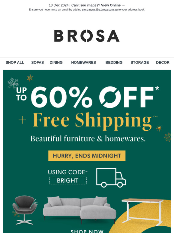 Last Chance 🎄 Up to 60% OFF + Free Shipping on Beautiful Furniture & Homewares for Christmas